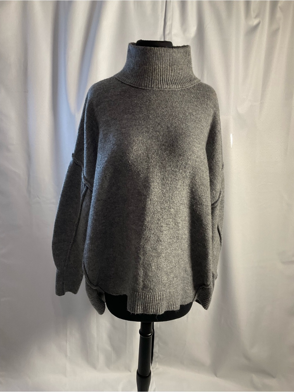 Cabana Life Gray Funnel Neck Turtleneck Sweater